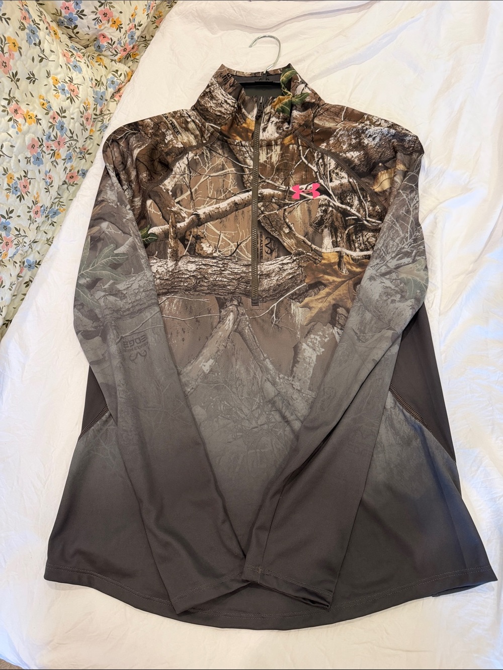 Under Armour Women’s Camo Quarter-Zip Pullover - Brown, Gray, Pink